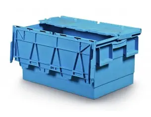 CAJA CON TAPA INTEGRADA APILABLE - ENCAJABLE, 600 x 400 x...
