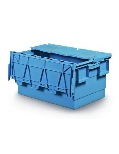 CAJA CON TAPA INTEGRADA APILABLE - ENCAJABLE, 600 x 400 x 300 mm. (LxFxH)