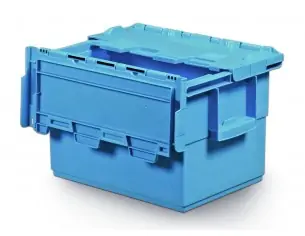 CAJA CON TAPA INTEGRADA APILABLE - ENCAJABLE, 400 x 300 x...