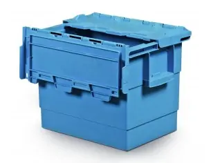 CAJA CON TAPA INTEGRADA APILABLE - ENCAJABLE, 400 x 300 x...