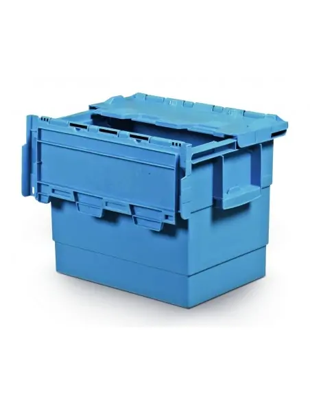 CAJA CON TAPA INTEGRADA APILABLE - ENCAJABLE, 400 x 300 x 300 mm. (LxFxH)