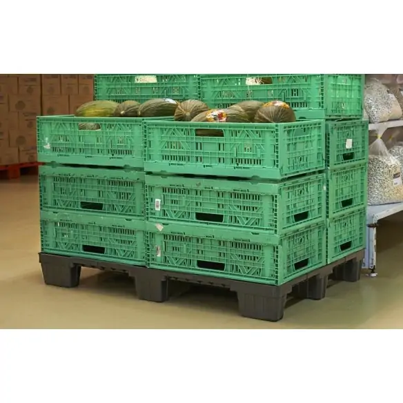 PALET EUROPEO DE PLÁSTICO ENCAJABLE, 1.200 x 800 x 140 mm. (Largo x Ancho x Alto)