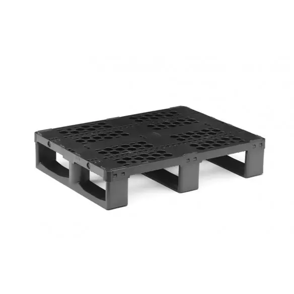 PALET DE PLÁSTICO REPARABLE 3 PATINES, 800 x 600 x 160 mm. (Largo x Ancho x Alto)