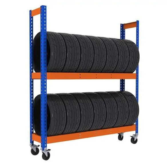 ESTANTERÍA PARA NEUMÁTICOS CON RUEDAS