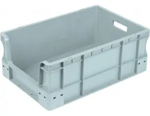 EUROCONTENEDOR FRENTE ABIERTO APILABLE, 600 x 400 x 230 mm.