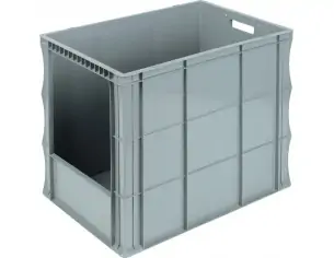 EUROCONTENEDOR FRENTE ABIERTO APILABLE, 600 x 400 x 510 mm.