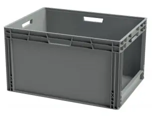 EUROCONTENEDOR FRENTE ABIERTO APILABLE, 800 x 600 x 449 mm.