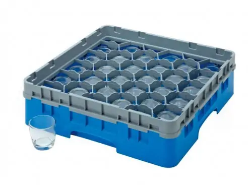 CESTA DE LAVADO 30 COMPARTIMENTOS, PARA COPAS Y VASOS DE 7,8 cm Ø