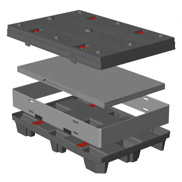 CONTENEDOR PLEGABLE SÓLIDO, 1.200 x 800 mm. (LxF)