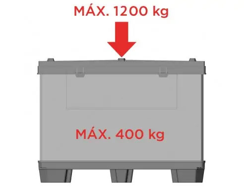 CONTENEDOR PLEGABLE SÓLIDO, 1.200 x 800 mm. (LxF)