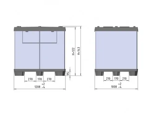 CONTENEDOR PLEGABLE SÓLIDO, 1.200 x 1.000 mm....