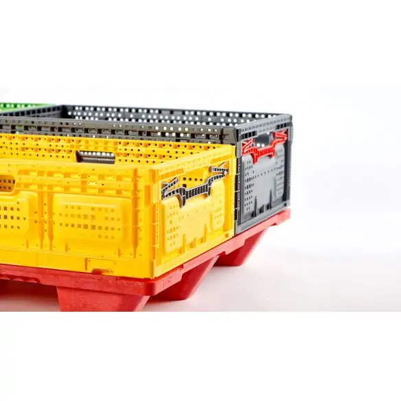 CAJA PLEGABLE REJILLADA, 600 x 400 x 115 mm.