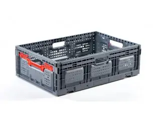 CAJA PLEGABLE REJILLADA, 600 x 400 x 185 mm.