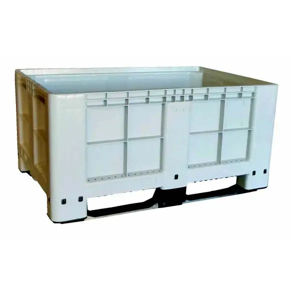 CONTENEDOR DE PLÁSTICO 2 PATINES, 1.200 x 800 x 600 mm.