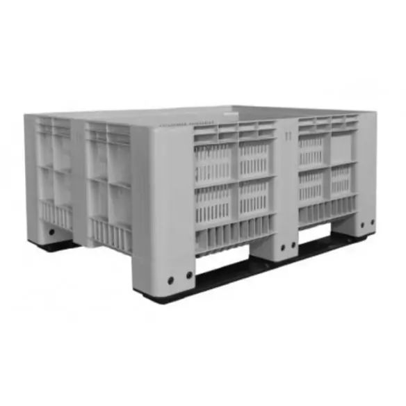 CONTENEDOR DE PLÁSTICO 2 PATINES, 1.200 x 1.000 x 580 mm.