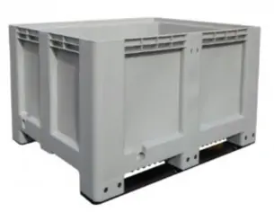 CONTENEDOR DE PLÁSTICO CERRADO 2 PATINES, 1.200 x 1.000 x...