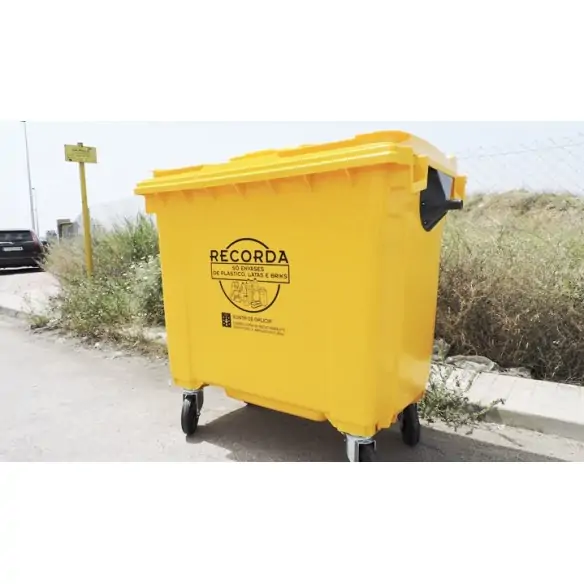 CONTENEDOR DE RESIDUOS URBANOS 400 LITROS CON RUEDAS Y TAPA
