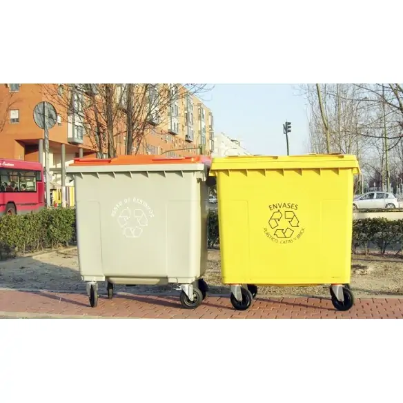 CONTENEDOR DE RESIDUOS URBANOS 400 LITROS CON RUEDAS Y TAPA