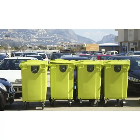 CONTENEDOR DE RESIDUOS URBANOS 400 LITROS CON RUEDAS Y TAPA