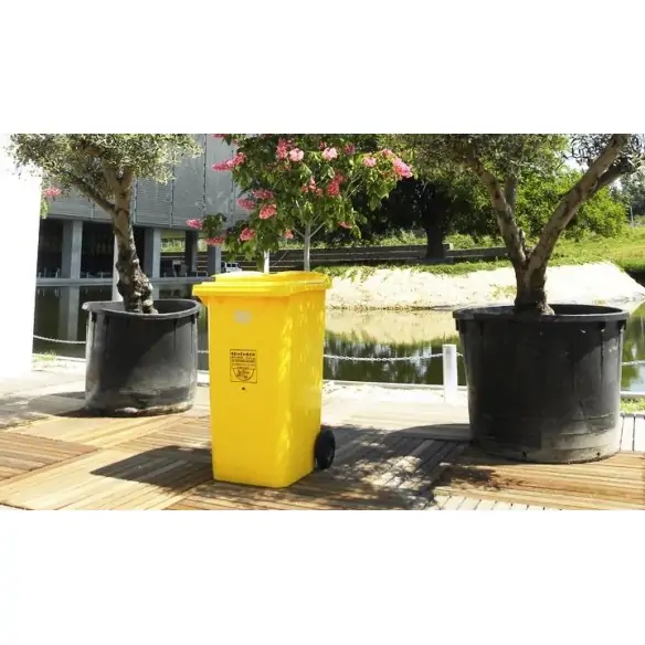 CONTENEDOR DE RESIDUOS URBANOS 120 LITROS CON RUEDAS Y TAPA