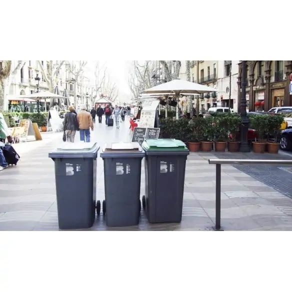CONTENEDOR DE RESIDUOS URBANOS 120 LITROS CON RUEDAS Y TAPA