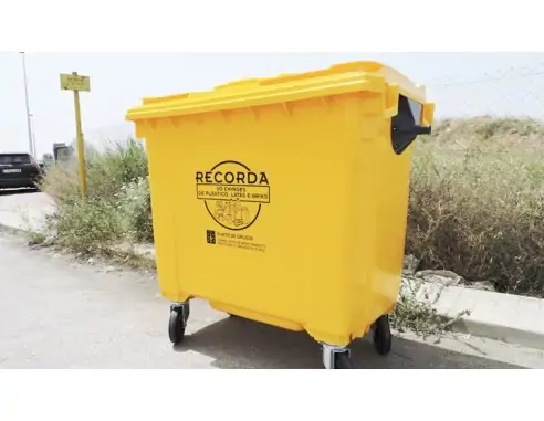 CONTENEDOR DE BASURA 800 LITROS CON RUEDAS Y TAPA