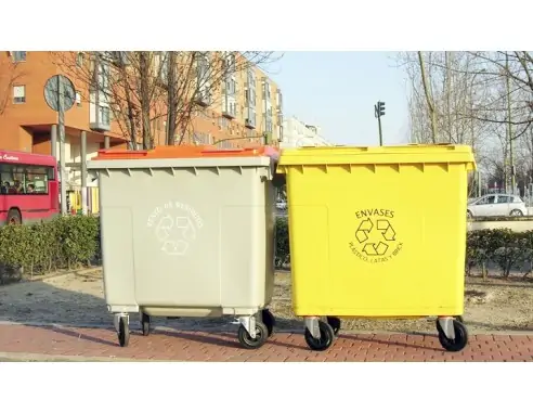 CONTENEDOR DE BASURA 800 LITROS CON RUEDAS Y TAPA