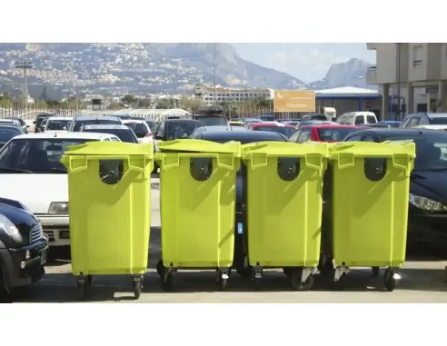 CONTENEDOR DE BASURA 800 LITROS CON RUEDAS Y TAPA