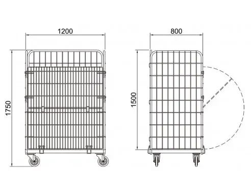 ROLL CONTAINER GRAN CAPACIDAD 1.200 x 800 x...