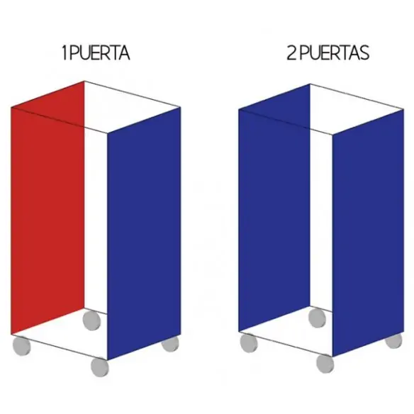 ROLL CONTAINER MULTIPUERTA 816 x 695 x 1.820 mm. (Largo x Ancho x Alto)