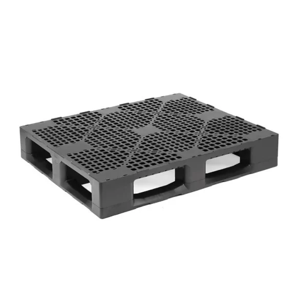 PALET AMERICANO DE PLÁSTICO APILABLE  5 PATINES, 1200 x 1000 x 162 mm. (Largo x Ancho x Alto)