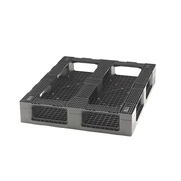 PALET AMERICANO DE PLÁSTICO APILABLE  5 PATINES, 1200 x 1000 x 162 mm. (Largo x Ancho x Alto)