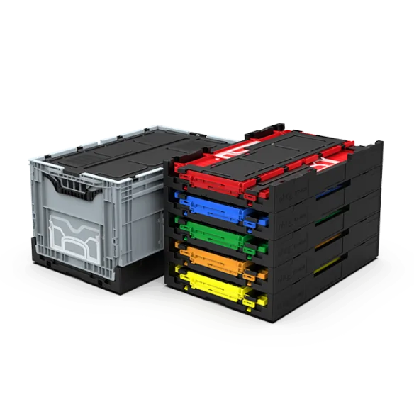 CAJA PLEGABLE CERRADA, 600 x 400 x 400 mm.