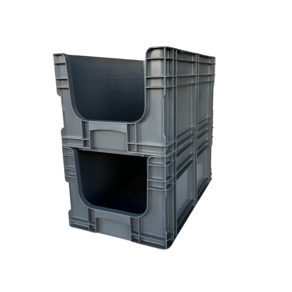 EUROCONTENEDOR APILABLE FRENTE ABIERTO, 505 x 295 x 235 mm. (LxFxH)