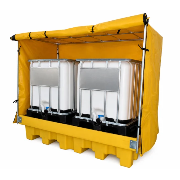 CUBETO COLECTOR CON TOLDO 2.480 x 1.285 x 2.100 mm. DE 1.140 LITROS (Largo x Ancho x Alto)