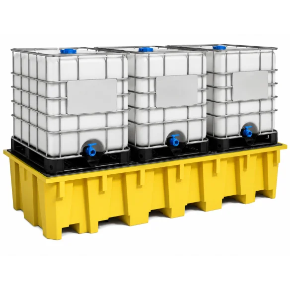 CUBETO POLIETILENO 3 BIDONES 3.280 x 1.300 x 575 mm. DE 1.650 LITROS (Largo x Ancho x Alto)