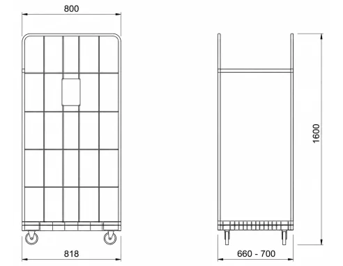 ROLL CONTAINER 818 x 700 x 1.600 mm.(Largo x...