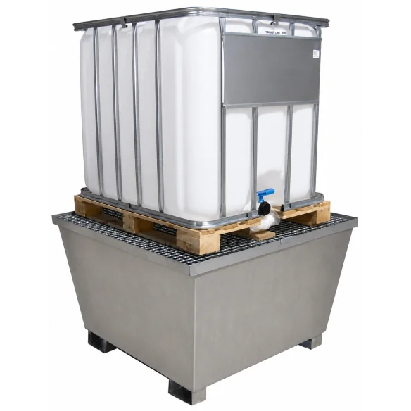 CUBETO METÁLICO CON REJILLA 1 IBC DE 1.000 LITROS 1.475 x 1.450 x 592 mm. (Largo x Ancho x Alto)