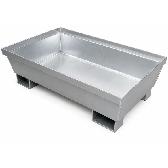 CUBETO GALVANIZADO SIN REJA PARA 2 BIDONES DE 200 LITROS 1.200 x 800 x 365 mm. (Largo x Ancho x Alto)