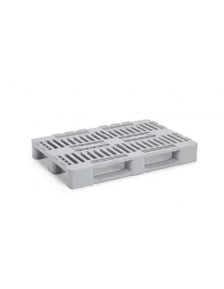 PALET EUROPEO DE PLÁSTICO APILABLE H1 HIGIÉNICO 3 PATINES, 1.200 x 800 x 160 mm. (Largo x Ancho x Alto)